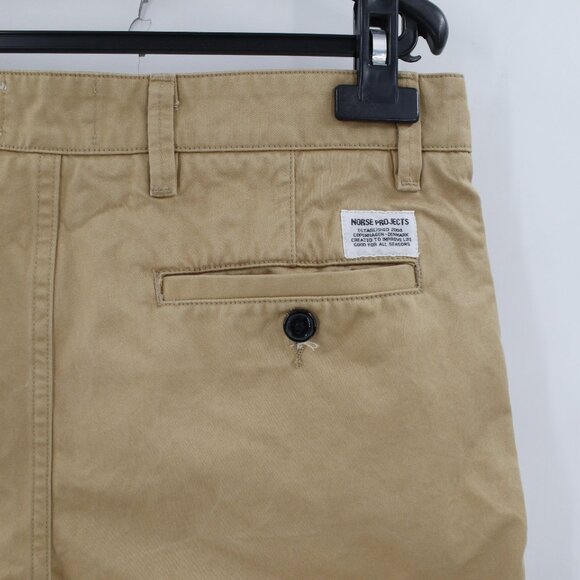 Norse Projects Shorts Men's 31 Aros Heavy Chino 8" Flat Front Cotton Button Fly - Picture 3 of 12